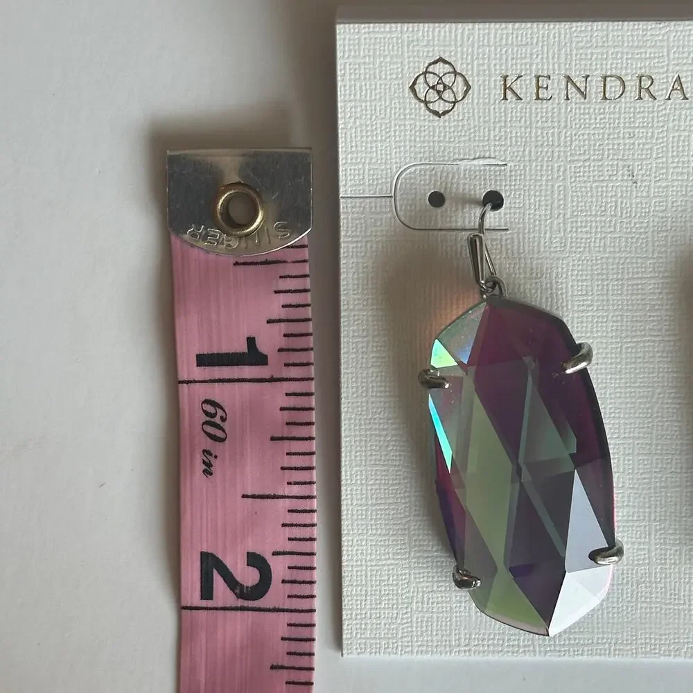 Kendra Scott Esme Drop Earrings Dichroic Glass ~ Bag & Box Included